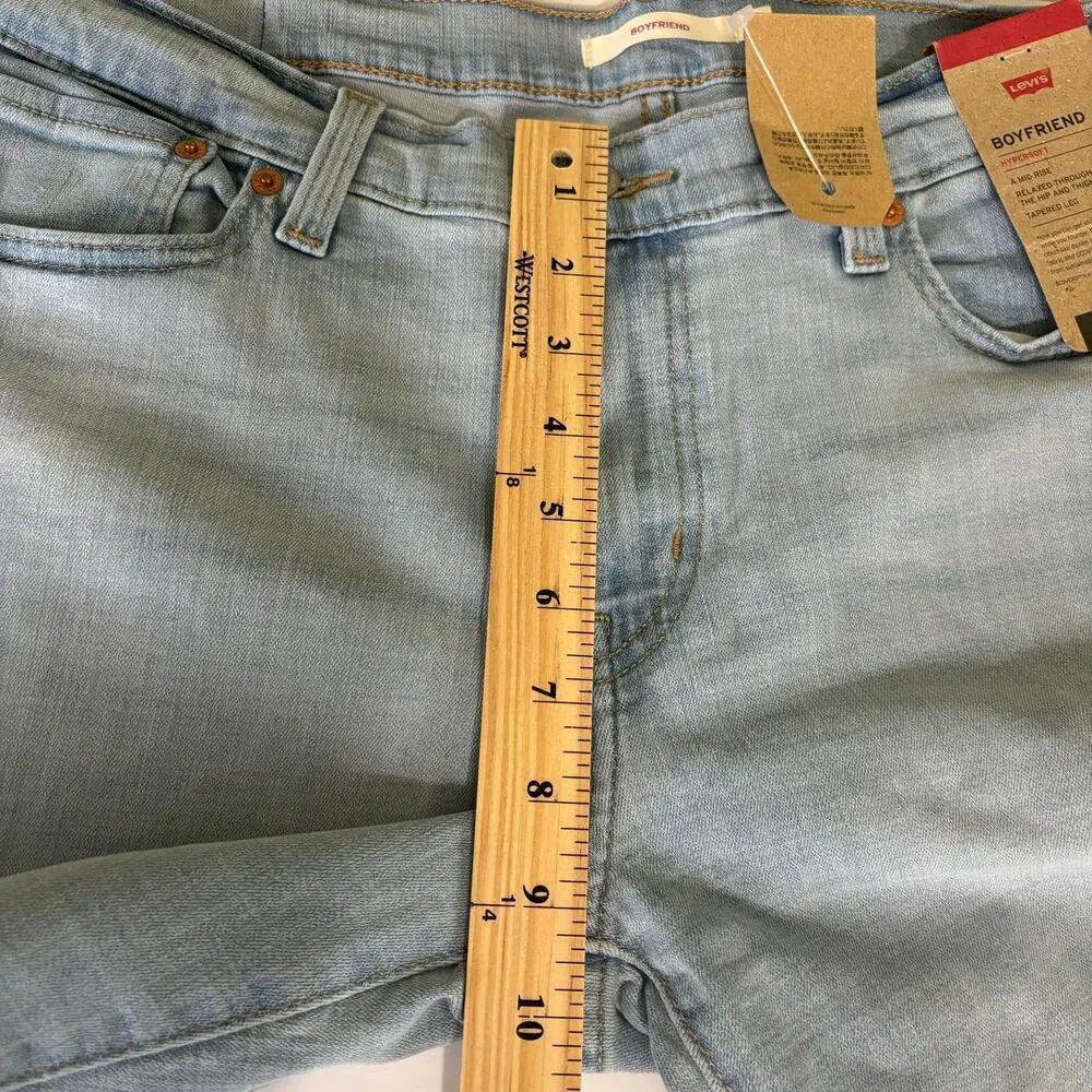 Levi's Boyfriend Jeans Women's Size 31 Mid Rise Relaxed Tapered Stretch Denim